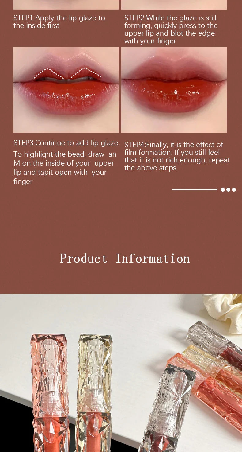 Lip Gloss Long-lasting Moisturizing Waterproof Non-fading Mirror Moisturizing Lip Gloss Women's Cosmetics