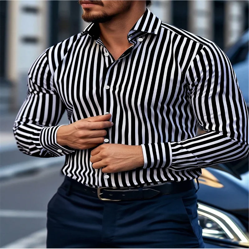 Royal Vice Men’s Luxury Striped Silk Shirt – Business Rebel Fit Up To 6XL - Premium shirt from dsers - Just $23.99! Shop now at Lizard Vigilante
