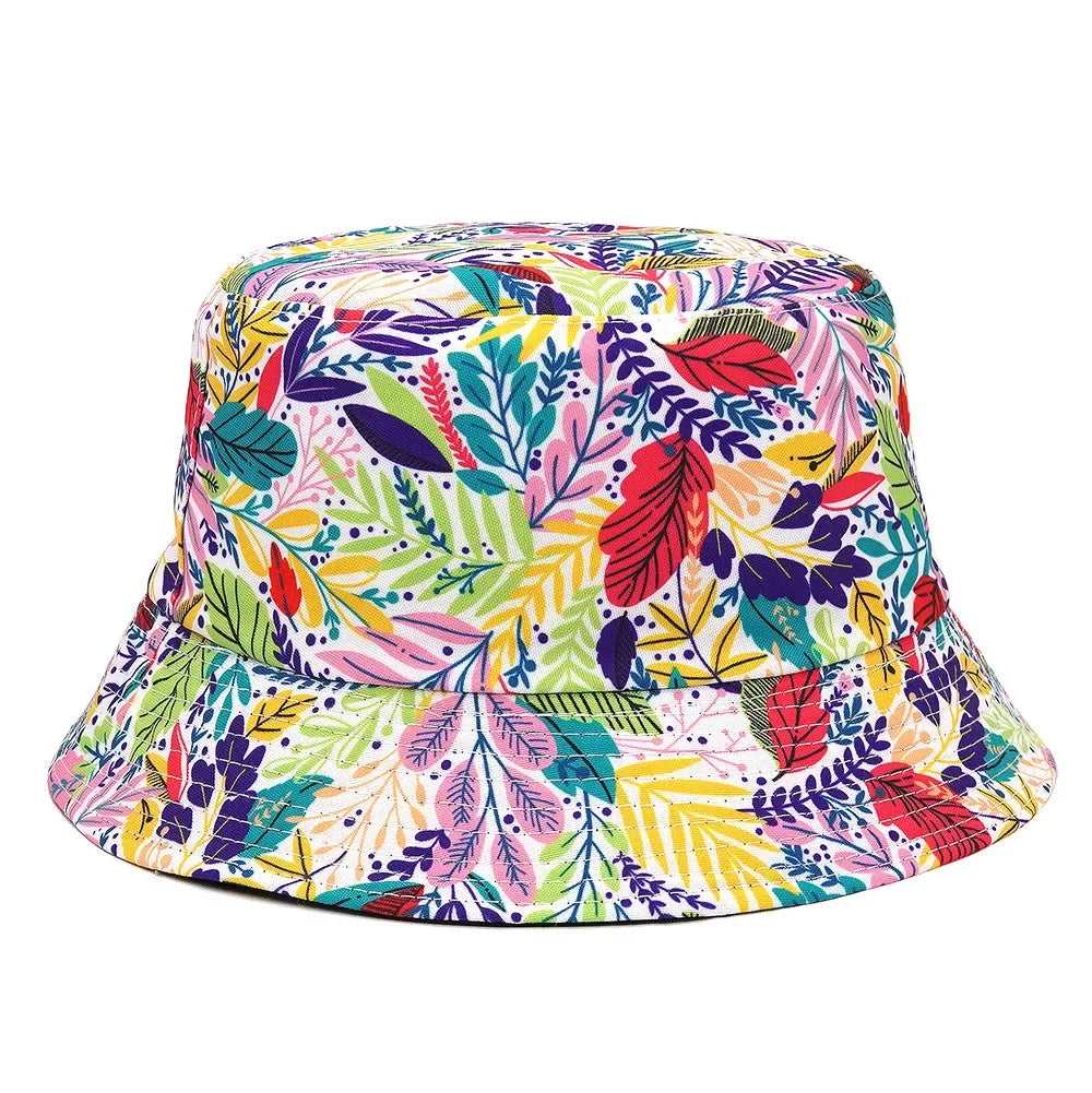 Summer Sun Protection Bucket Hat for Men Women Panama Cap Print Hip Hop Gorros Fishing Fisherman Hat Double Side Wear Fashion - Premium T-Shirts from Lizard Vigilante - Just $7.99! Shop now at Lizard Vigilante