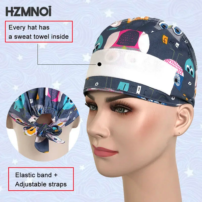 Whimsical Wonders Cotton Surgical Caps – Adjustable, Sweat-Absorbent, Breathable Medical Baotou Hats for Nurses, Doctors, and Trendsetters in Vibrant Prints! - Premium caps from Lizard Vigilante - Just $19.88! Shop now at Lizard Vigilante