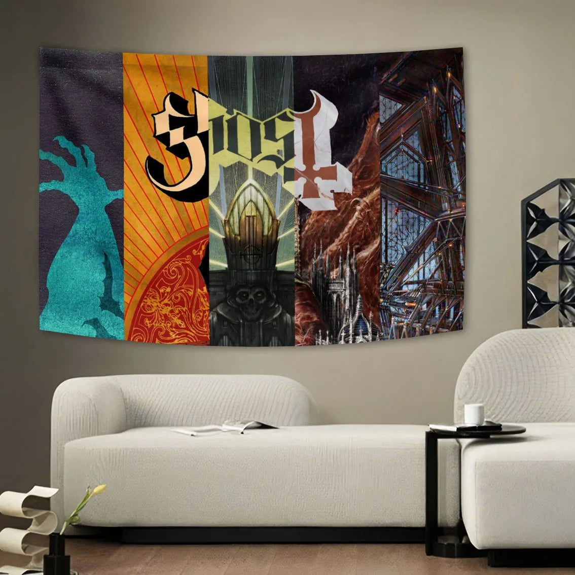 Ghost Tapestry - Underground Metal Pop Singer Rock Banner Flags, 100% Polyester Wall Hanging - Premium tapestry from Lizard Vigilante - Just $11.99! Shop now at Lizard Vigilante