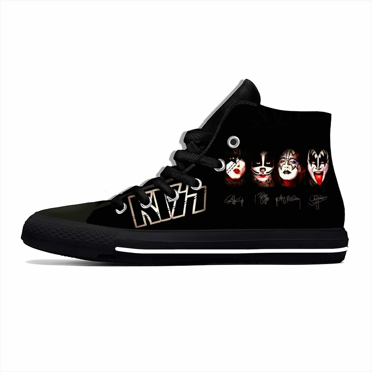 Heavy Metal Rock Band Kiss 3D Print High-Top Casual Sneakers – Lightweight, Breathable Canvas Shoes for Men & Women - Premium shoes from Lizard Vigilante - Just $46.69! Shop now at Lizard Vigilante