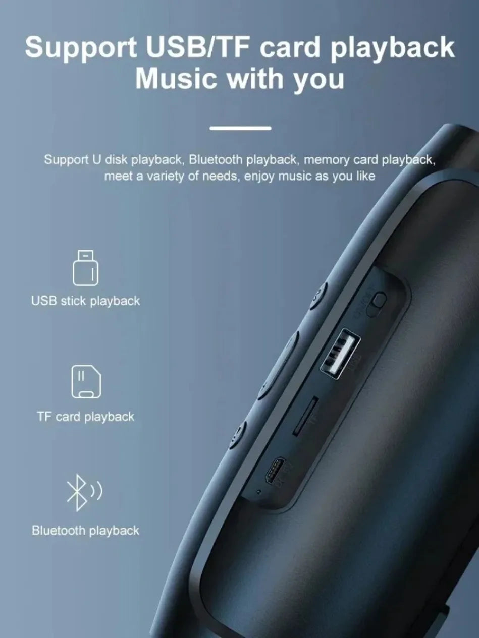 Dushoo Bluetooth Speaker Fm Voice Broadcasting Portable Subwoofer Wireless Speaker Dual Speaker Stereo Outdoor Tfusb Playback