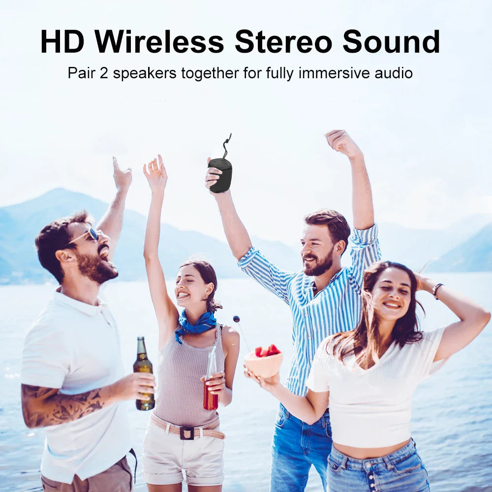 Portable Bluetooth Speakers, PX7 Waterproof Wireless Speaker HD Sound,Up to 12H Playtime, TWS Pairing, For Home/Party/Outdoor