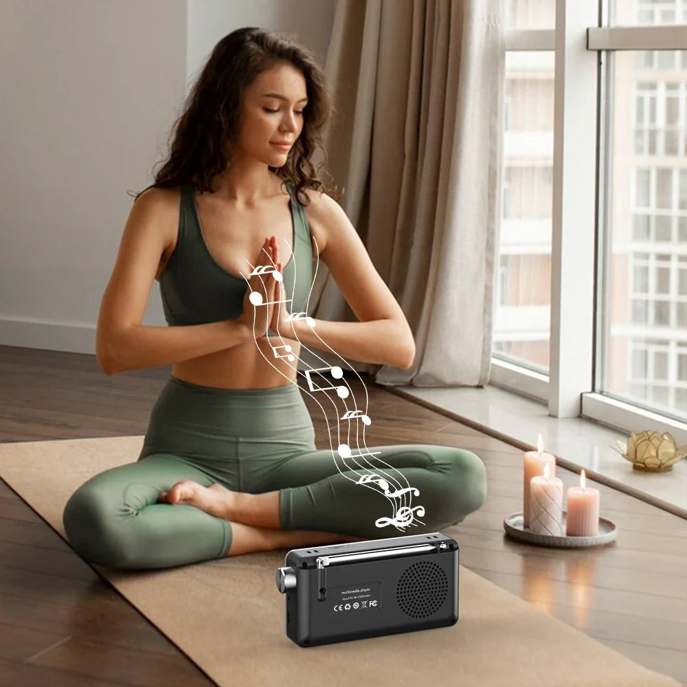 Wireless Bluetooth5.4 Speakers 87.5-108MHz Portable FM Radio Outdoor Radio MP3 Music Player Support Earphone TF Card Video Clock