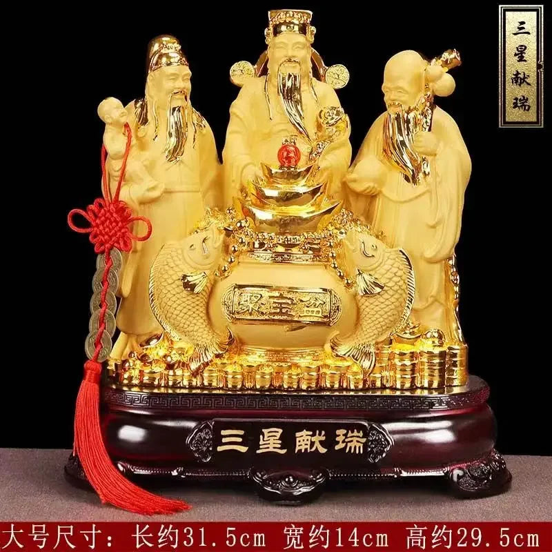Fortune three-star Feng Shui statue Fu Lu Shou home decoration living room decoration business gifts