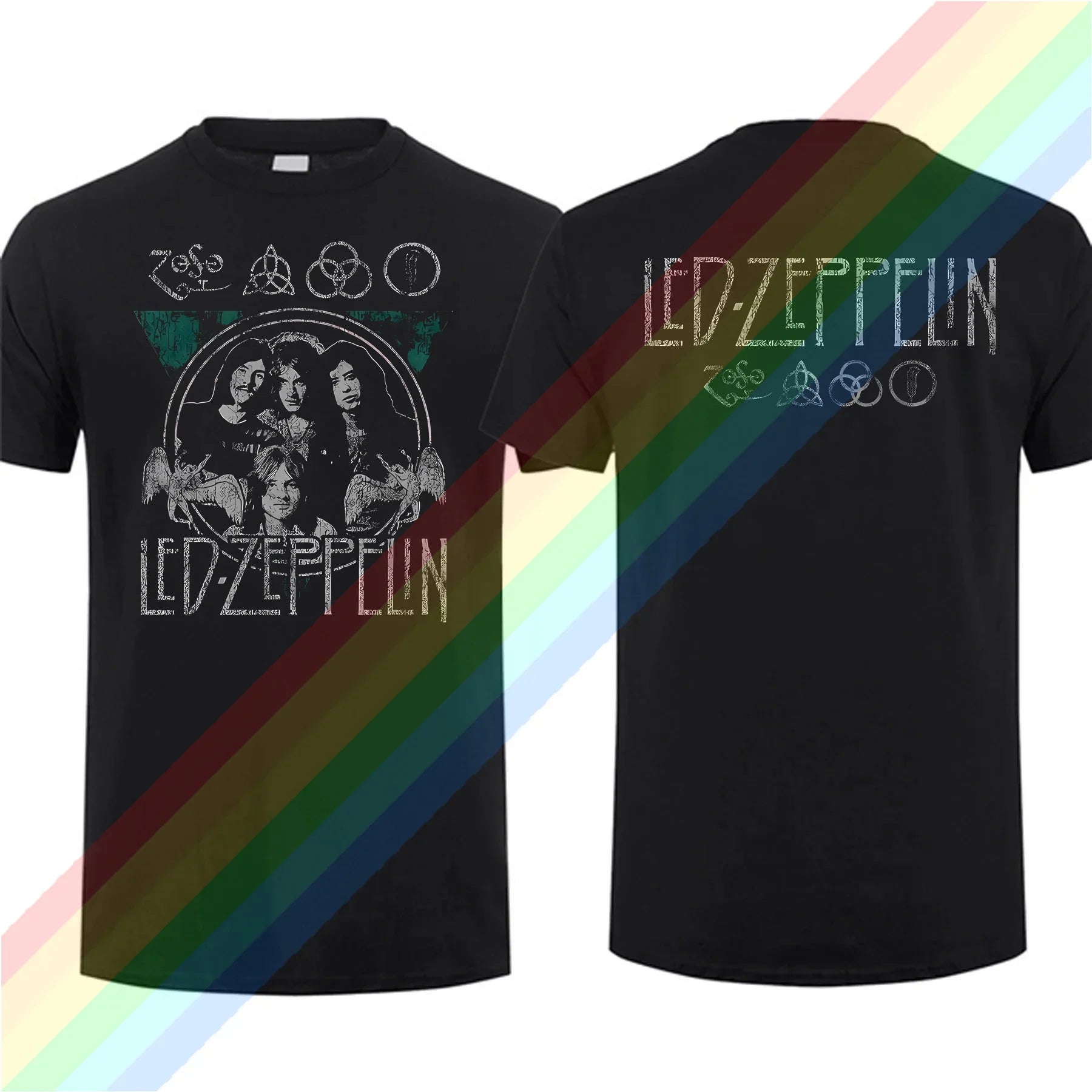 Led Zeppelin Flag 1975 US Tour Graphic T-Shirt – Vintage Rock Oversized Streetwear Tee, Ultimate Casual Concert Top - Premium tee from Lizard Vigilante - Just $28.88! Shop now at Lizard Vigilante