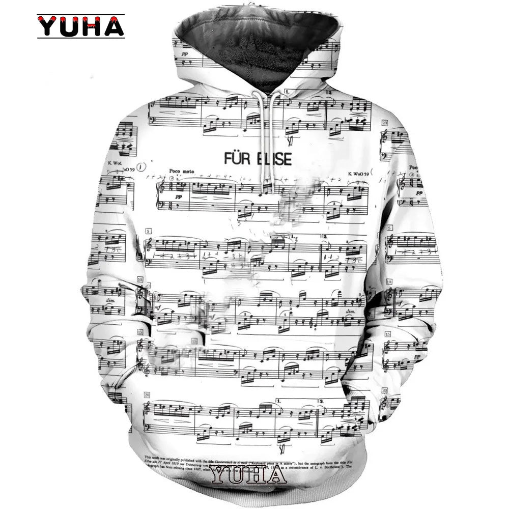 3D Musical Instrument Hoodie | Piano, Guitar, Trumpet & Violin Art Sweatshirt for Men & Women | Fun, Vibrant, & Casual Wear - Premium Long-sleeve hoodie t-shirt from Lizard Vigilante - Just $39.99! Shop now at Lizard Vigilante