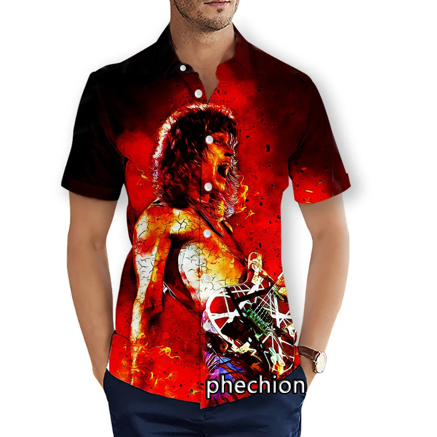 Van Halen 3D Printed Shirts Hawaiian Shirt Summer Mens Short Sleeve Beach Fashion Streetwear - Premium shirt from Lizard Vigilante - Just $38.99! Shop now at Lizard Vigilante