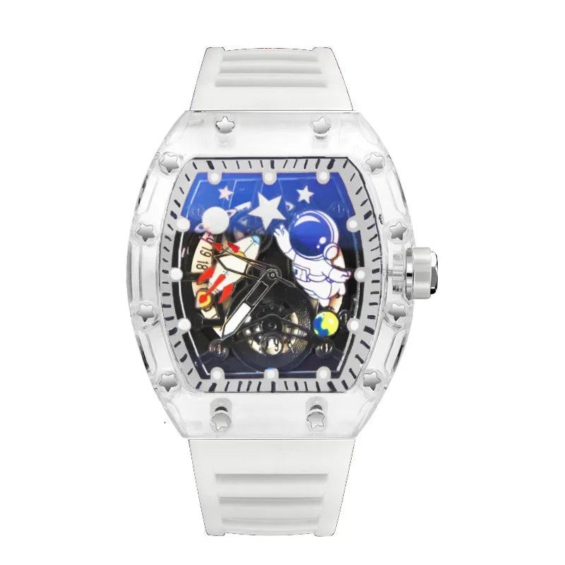 YIKAZE VoidCore Phantom Quartz – Hollow Tonneau Men’s Watch with Luminous Space-Tech Swagger & 3ATM Rebel Resistance - Premium watch from dsers - Just $23.99! Shop now at Lizard Vigilante