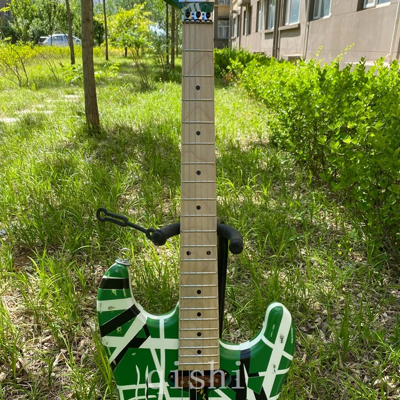 Edward Eddie Van Halen Heavy Relic Franken 5150 Electric Guitar Green Stripes Floyd Rose Tremolo Bridge Slanted Pickup - Premium Electric Guitar from Lizard Vigilante - Just $449.99! Shop now at Lizard Vigilante