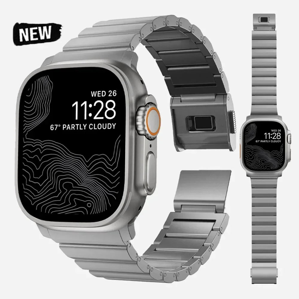 Luxury Metal Magnetic Bracelet for Apple Watch Series 10, Ultra 2, 9, 8, 7, 6, 5, 4, SE – 49mm, 46mm, 45mm, 44mm Stainless Steel Band for Men and Women - Premium watch strap from Lizard Vigilante - Just $38.99! Shop now at Lizard Vigilante