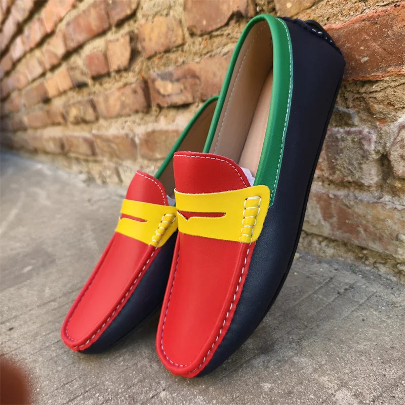 Men’s Italian Genuine Leather Loafers – Luxury Breathable Slip-On Moccasins, Casual & Formal Comfortable Driving Shoes - Premium loaferr from Lizard Vigilante - Just $36.99! Shop now at Lizard Vigilante