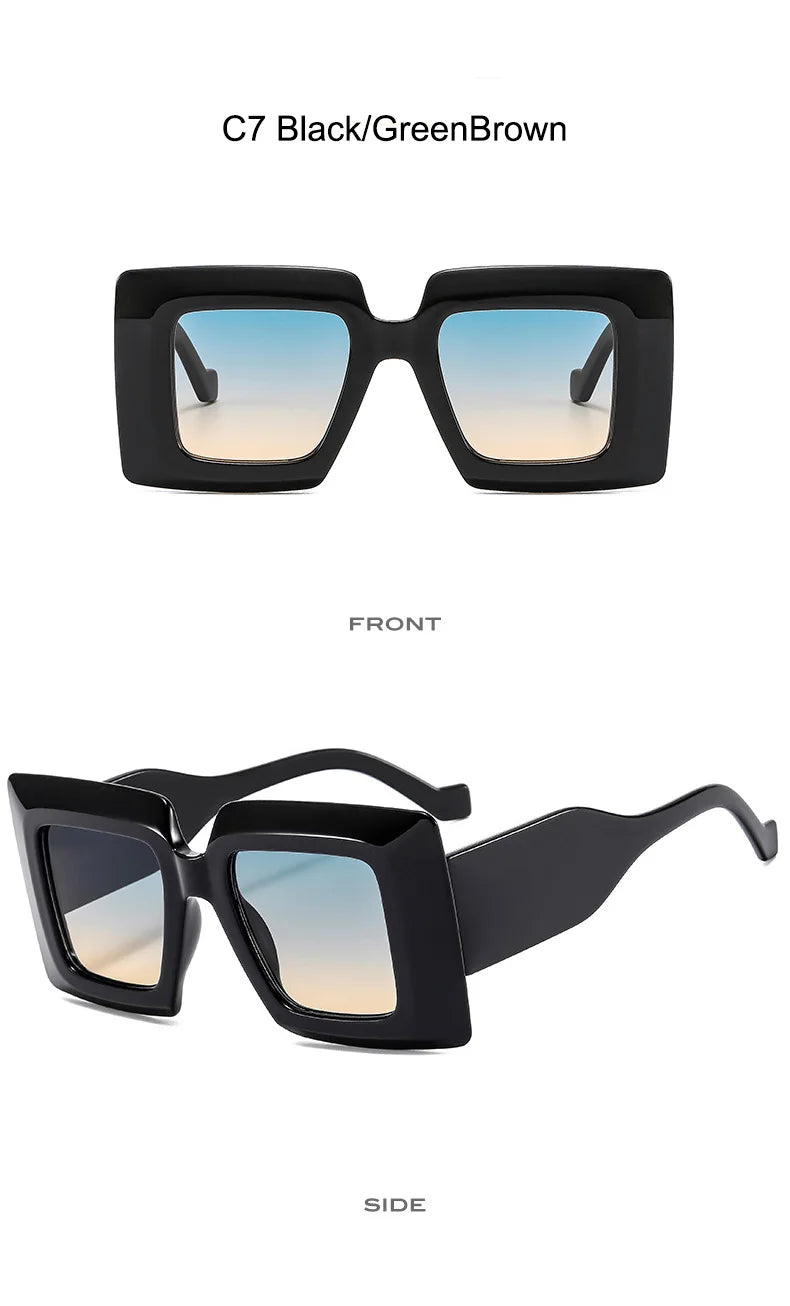VOLT//BLOK 2025 PunkSquare UV400 Shades — Oversized Futurist Goggle Sunglasses for Women & Men | Cyber-Street Retro Eyewear, Photochromic Anti-Reflective Fashion Bomb - Premium shades from dsers - Just $15.99! Shop now at Lizard Vigilante