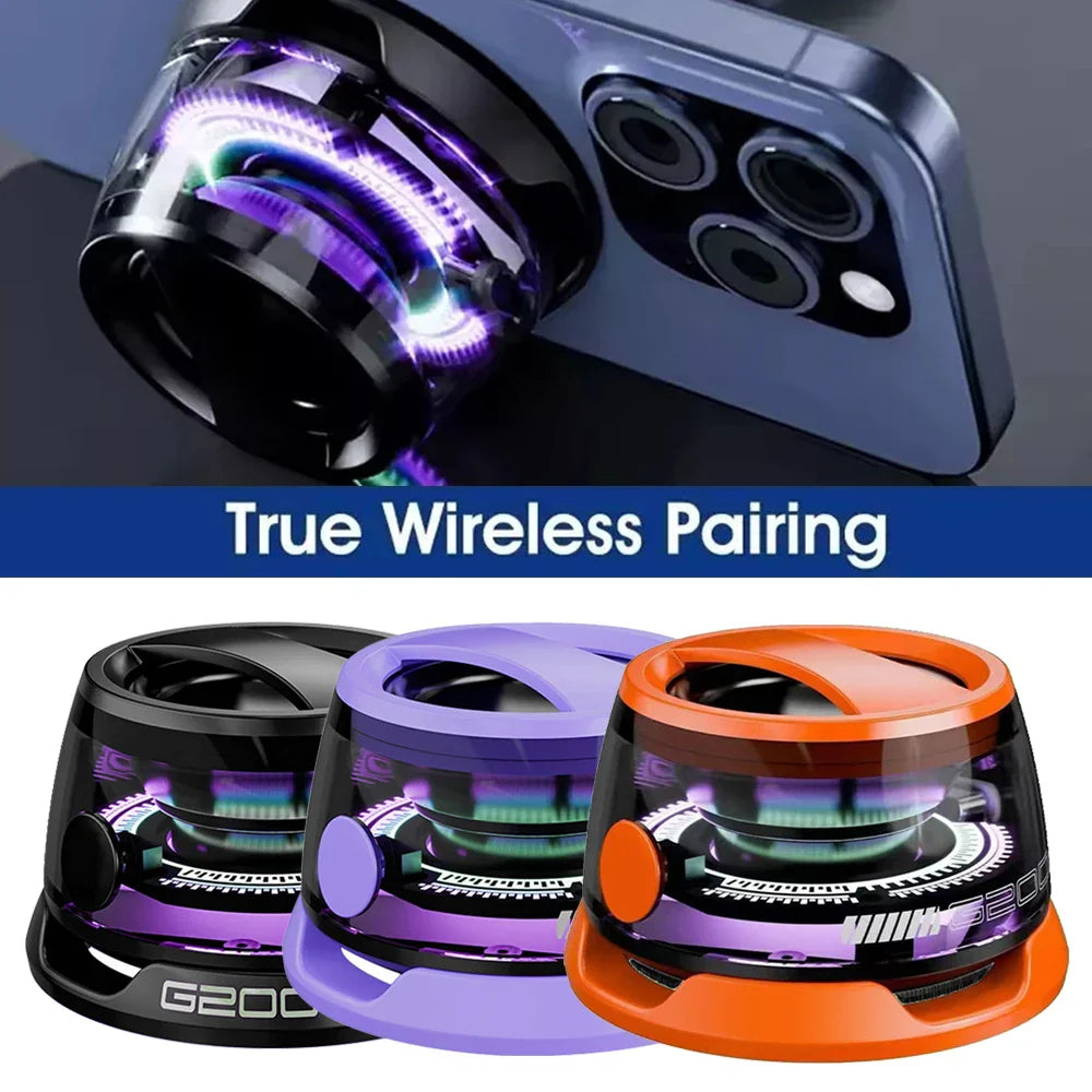 Mini Portable Bluetooth Speaker G200 RGB Color Light Magnetic Speaker BT5.3 Small Sound Box Phone Holder Wireless Loudspeaker