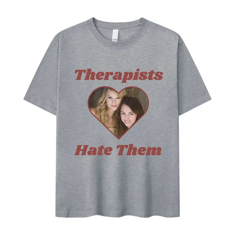 Therapists Hate Them Miley Cyrus Hannah Montana Graphic T-shirt | Retro Harajuku Fashion Oversized Cotton Tee for Men & Women - Premium tee from Lizard Vigilante - Just $26.66! Shop now at Lizard Vigilante