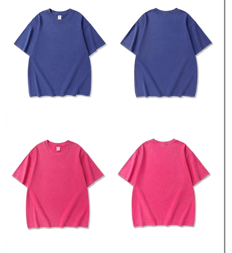 250gsm Vintage Acid Wash Punk Tee – Retro Streetwear T-Shirt for Men & Women | Harajuku Hip-Hop Grunge Cotton Short Sleeve | Namou Drane Exclusive - Premium tee from dsers - Just $27.77! Shop now at Lizard Vigilante