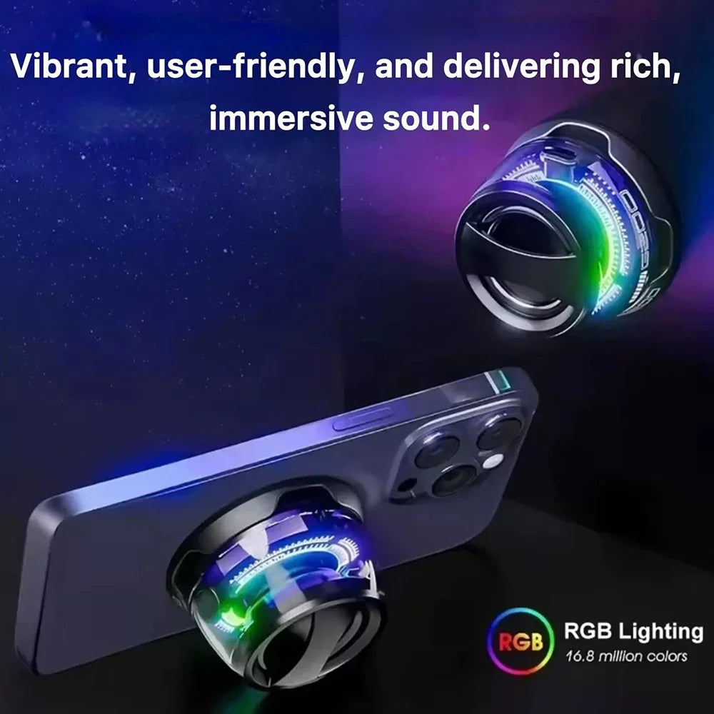 Multifunctional Bluetooth 5.3 Speaker Mini Speaker Portable Magnetic Speaker with RGB Color Light and Phone Holder for ios 2025