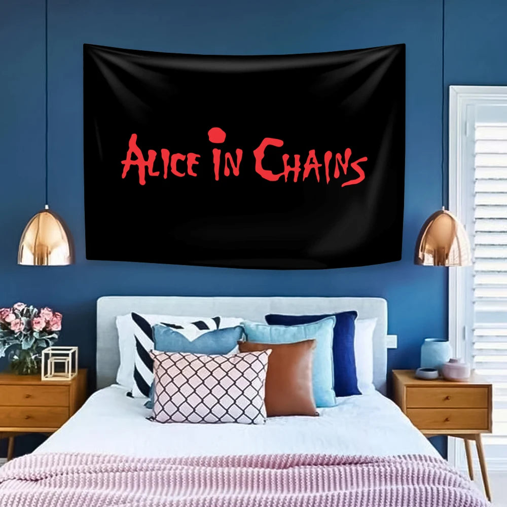 Alice In Chains Rock Band Tapestry – Grunge Music Aesthetic Wall Hanging - Premium banner from DS - Just $17.88! Shop now at Lizard Vigilante