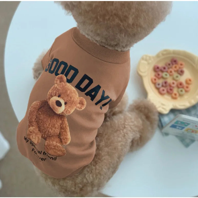 Dog Clothes Dog Costume Pet Clothes Cartoon Bear Pet Shirt  Puppy Clothes Pet Vest Pet Clothes Dog Sport Shirt XS-XXL