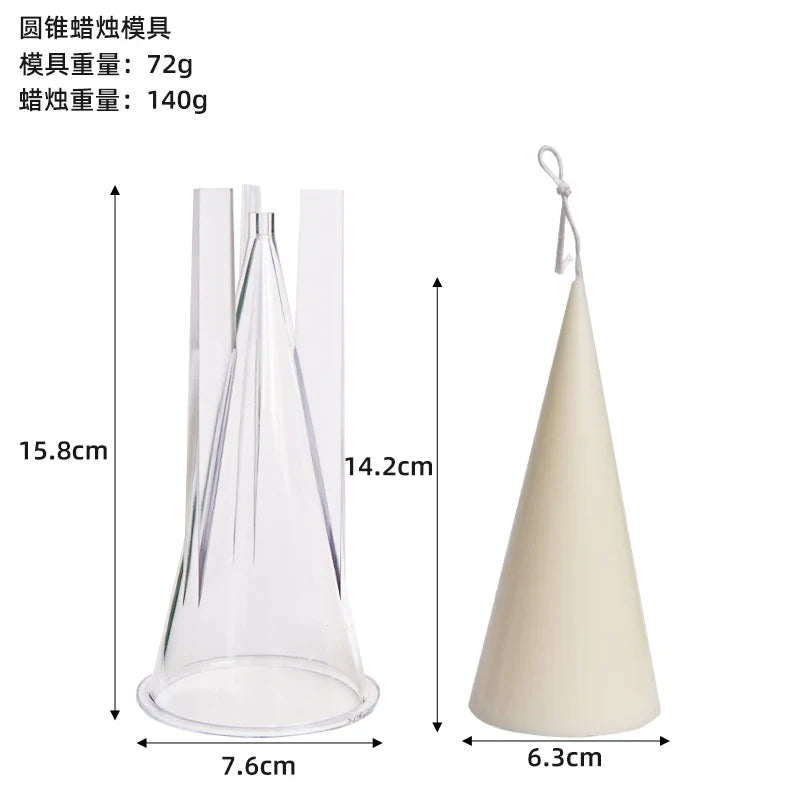 Striped Conical Candle Mold Diy Handmade Aromatherapy Candle Making Tool Home Decor Candle Acrylic Plastic Molds