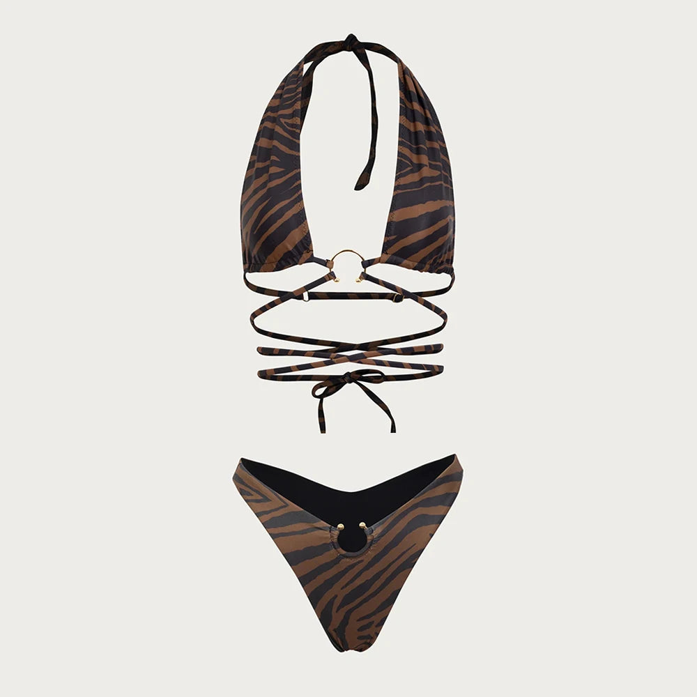 Halter Bikini 2024 Sexy Women Swimsuit Female Swimwear Micro Bikini Set Swimming Suit Beachwear Patchwork Brazilian Biquini - Premium  from Lizard Vigilante - Just $52.99! Shop now at Lizard Vigilante