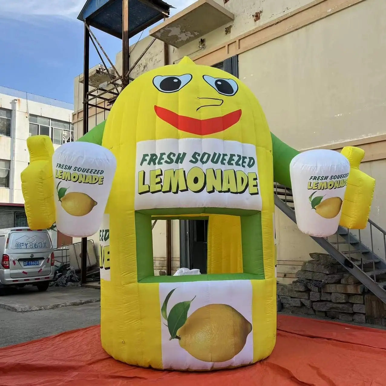 9.2ft Inflatable Lemonade Stand Concession Booth with Lemon Drink Kiosk – Vibrant & Fun Food Sales Tent for Promotions, Events, & Parties – Complete with Air Blower - Premium bounce houce from Lizard Vigilante - Just $1001.08! Shop now at Lizard Vigilante