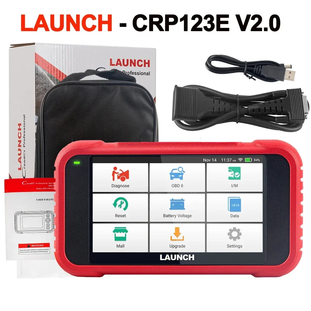 New 2024 LAUNCH X431 CRP123E V2.0 Car OBD2 Diagnostic Tools Auto OBD Scanner ABS SRS Engine AT+ 7 Reset Service Free Update - Premium  from Lizard Vigilante - Just $285.99! Shop now at Lizard Vigilante