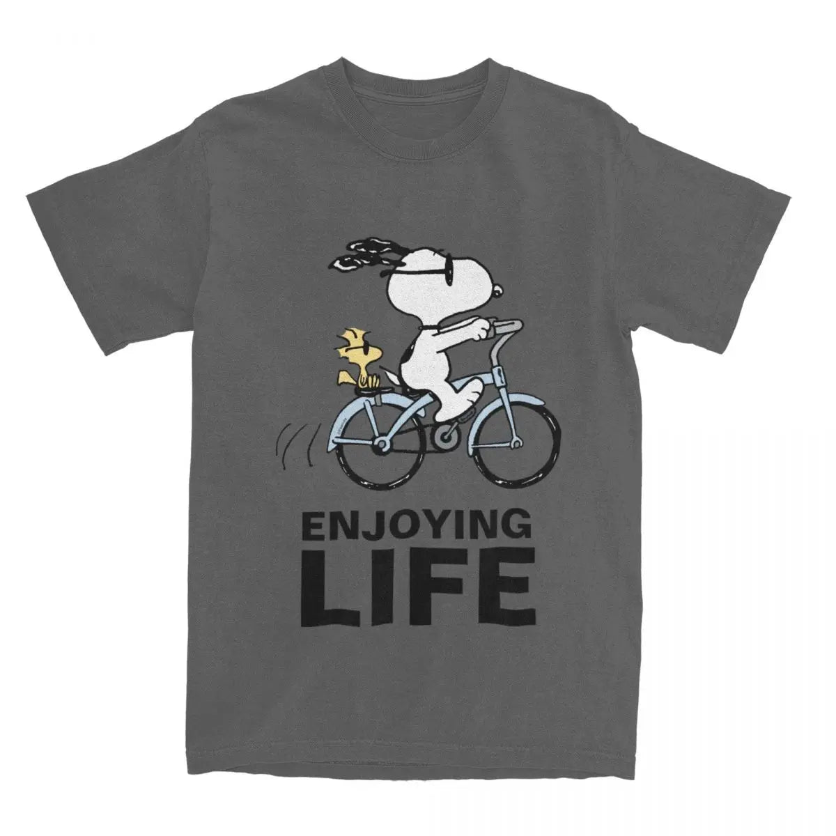 Snoopy & Woodstock Holiday Ride T-Shirt – Men’s & Women’s Cotton Comic Classic – Christmas Bicycle Adventure Tee - Premium t-shirt from Lizard Vigilante - Just $23.88! Shop now at Lizard Vigilante