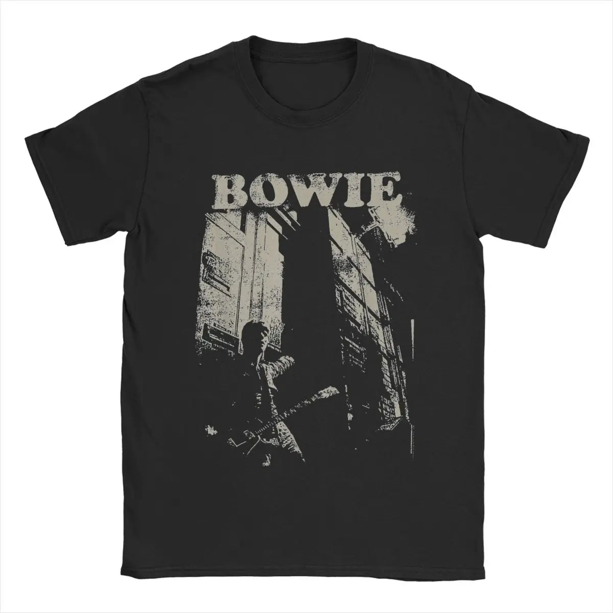 Stacked David Bowie Vintage Cotton T-Shirt – Bold Graphic Print, Casual Short Sleeve Tee, Round Neck for Men - Premium T-Shirt from Lizard Vigilante - Just $23.88! Shop now at Lizard Vigilante