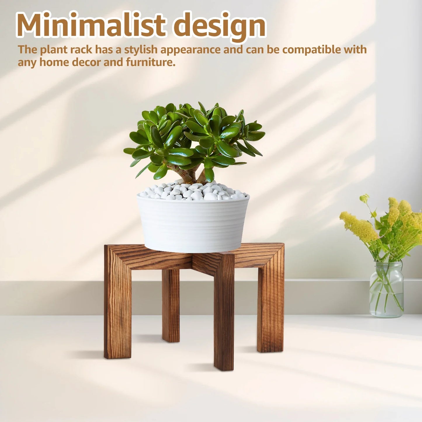 Wood Plant Stand Indoor Flower Pot Stand Simple Fashion Modern Plant Holder Sturdy Wood Home Decoration for Home Office Balcony