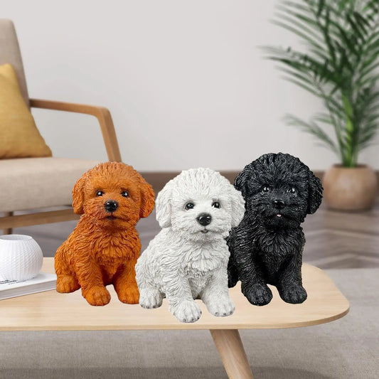 Creative Dog Figurine Statue Sculpture Crafts Collection for Living Room Desktop Office Decor Ornament Kids Gift