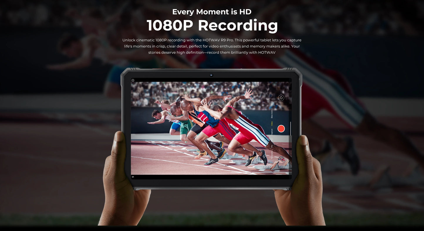 HOTWAV R9 Pro Rugged Tablet 11'' FHD+ 2K Display 20080mAh Massive Battery Pad Android 14 6GB 256GB Camera Global 4G Tablet PC