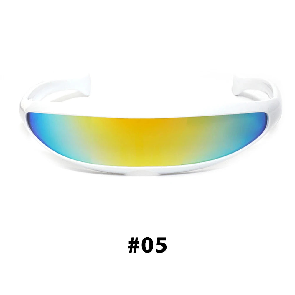 CYBERPUNK VIGILANTE: Futuristic Cyclops Laser Visor Shades – UV400, Mirrored, Sci-Fi Streetwear Eyewear - Premium shades from Lizard Vigilante - Just $8.99! Shop now at Lizard Vigilante