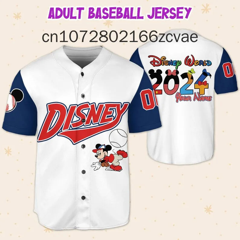 Disney Mickey and Friends Baseball Jersey - Unisex Street Fashion Tee for Men, Women, and Kids, Casual 3D Print Design - Premium baseball shirt from Lizard Vigilante - Just $33.88! Shop now at Lizard Vigilante