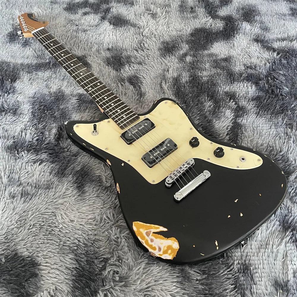 High Quality Custom Made Old American Electric Guitar Retro Antique Guitar Silver Accessories - Lizard Vigilante