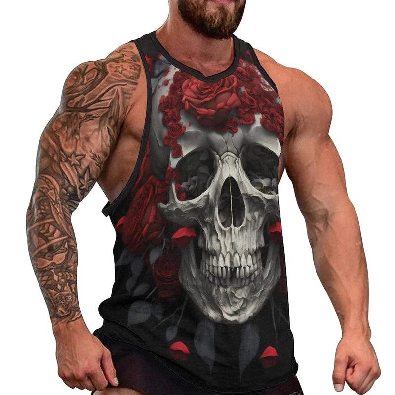 Fashion Skull 3D Print Men's Tank Top – Casual Hip Hop Graphic Tee | Streetwear Fitness Summer Sleeveless Shirt - Premium Tank Top from Lizard Vigilante - Just $23.99! Shop now at Lizard Vigilante