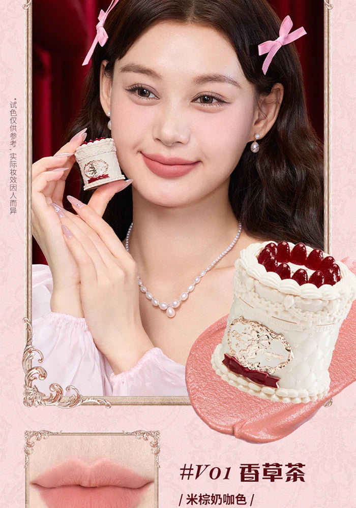 Flower Knows Strawberry Cupid Cake Lip Cream Lip Mud Matte Moisturizing Lipstick Silky Smooth Lip Makeup Professional Cosmetics