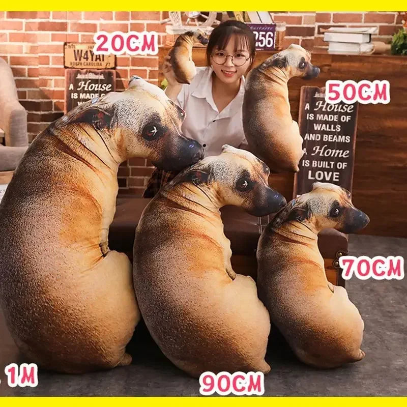 3D Dog Cushion Plush Body Throw Pillow Stuffed Doll Toy Realistic Dog Sofa Cushion Office Chair Decorative Home Creative Gift