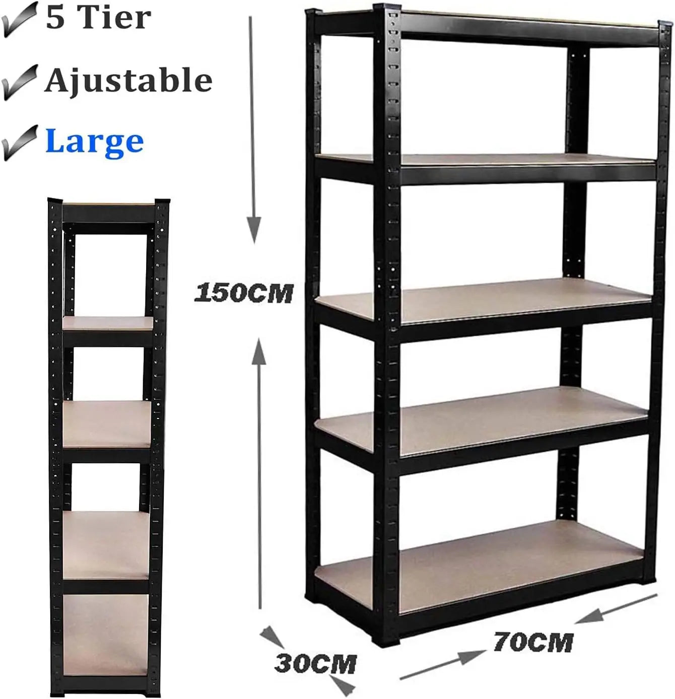 Heavy-Duty 5-Tier Garage Shelving Unit – Adjustable Boltless Storage Racking for Warehouse, Home, Office, and Pantry - Premium shelving from Lizard Vigilante - Just $73.99! Shop now at Lizard Vigilante