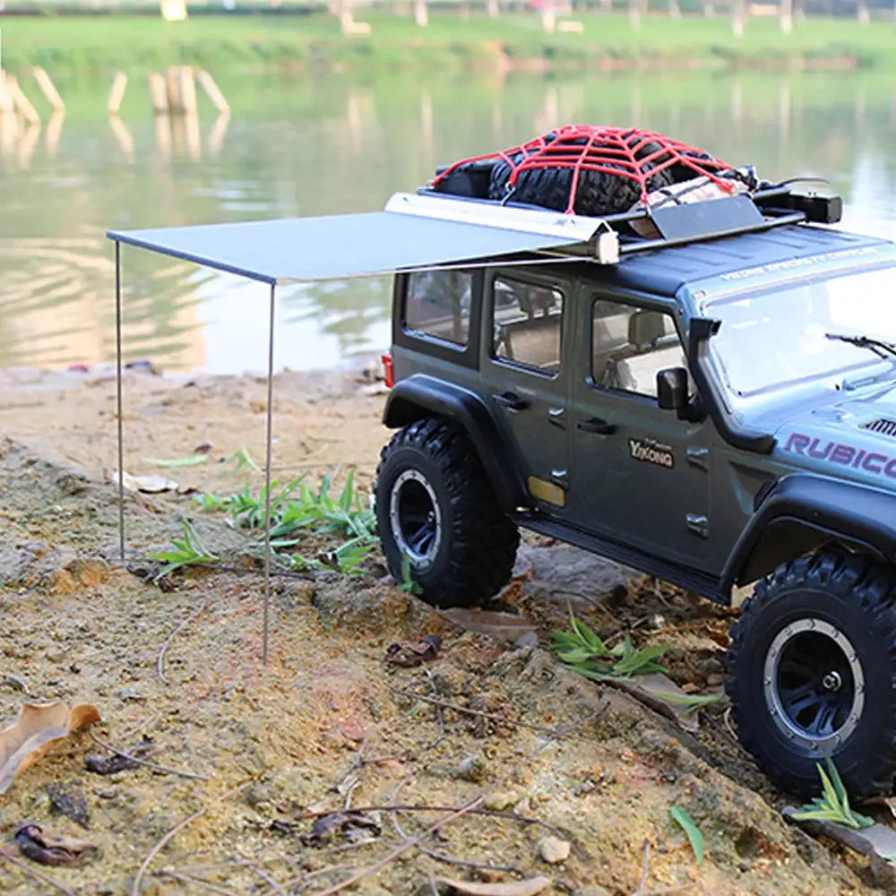 Toy Car Side Awning Rooftop Tent Luggage Roof Rack Net For 1/10 1/8 RC Crawler Car Traxxas TRX4 SCX10 TAMIYA ARRMA D90