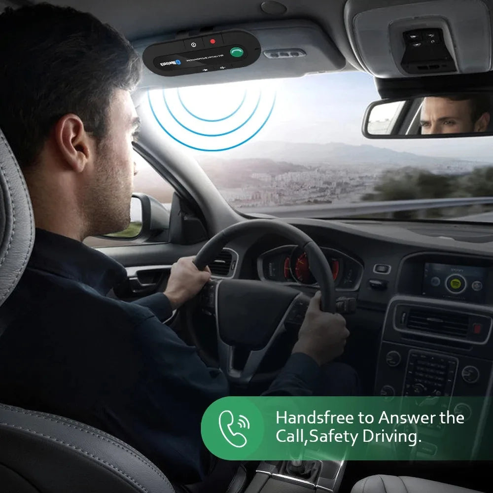 Bluetooth Speaker Handsfree Car Kit Sun Visor Clip Wireless Audio Receiver Speakerphone Wireless Stereo MP3 Music Player