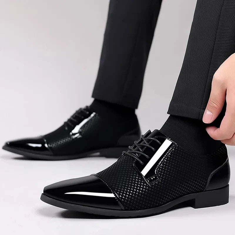 Men Dress Shoes For Men Oxfords PU Leather Shoes Lace Up Formal Black Leather Wedding Party Shoes Casual Luxury Brand Men's 2023 - Premium  from Lizard Vigilante - Just $28.99! Shop now at Lizard Vigilante