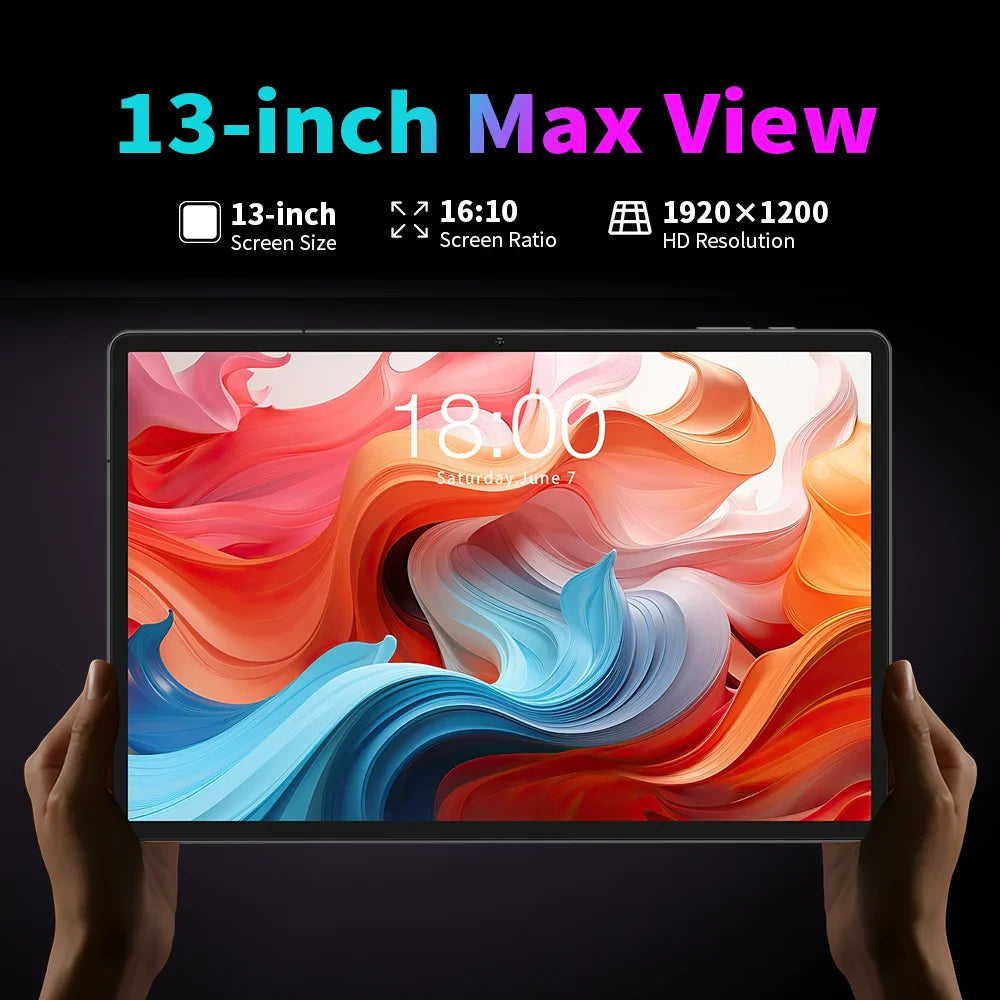 Teclast T65 Max 13 Inch Tablet Android 14 Mediatek Helio G99 (8Gb+12Gb Expansion) 20Gb Ram 256Gb Rom 10000Mah Battery Dual Sim 4g Lte 1920X1200 Gps Widevine L1 for Netflix