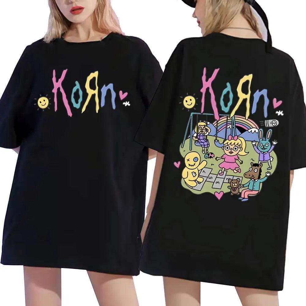 Rock Out with Korn: Oversized Tee for the Whole Crew (Unisex) - Premium  from Lizard Vigilante - Just $15.99! Shop now at Lizard Vigilante