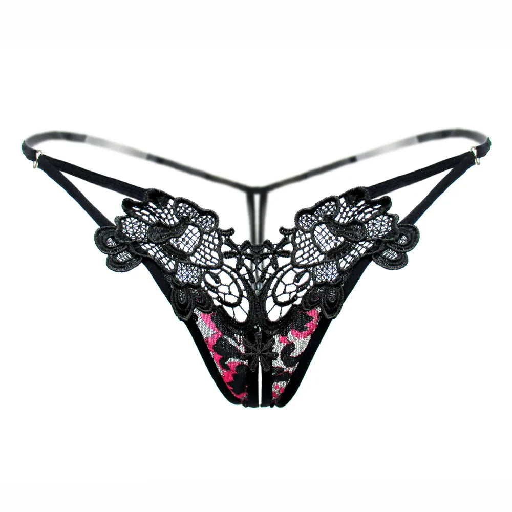 Women’s Plus Size Lace Thong – Sexy Low-Rise G-String, Floral Lace Temptation Lingerie - Premium thong from Lizard Vigilante - Just $16.66! Shop now at Lizard Vigilante