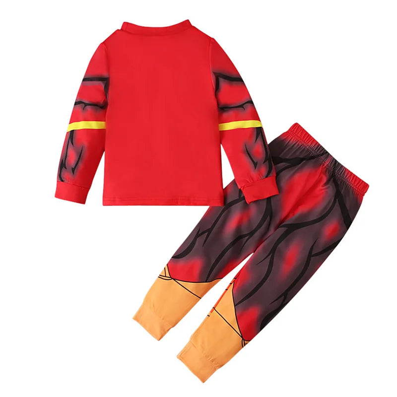 Avengers Superhero Pajama Set — Boys Long Sleeve Spider-Man & Iron Man Nightwear Cosplay Costume