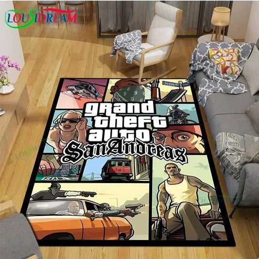 Video Game Rug Retro CD Rug Popular Game Rug Gamer Room Decor Gamer Gift DVD Rug for Teen Room Birthday Gift Non Slip Washable