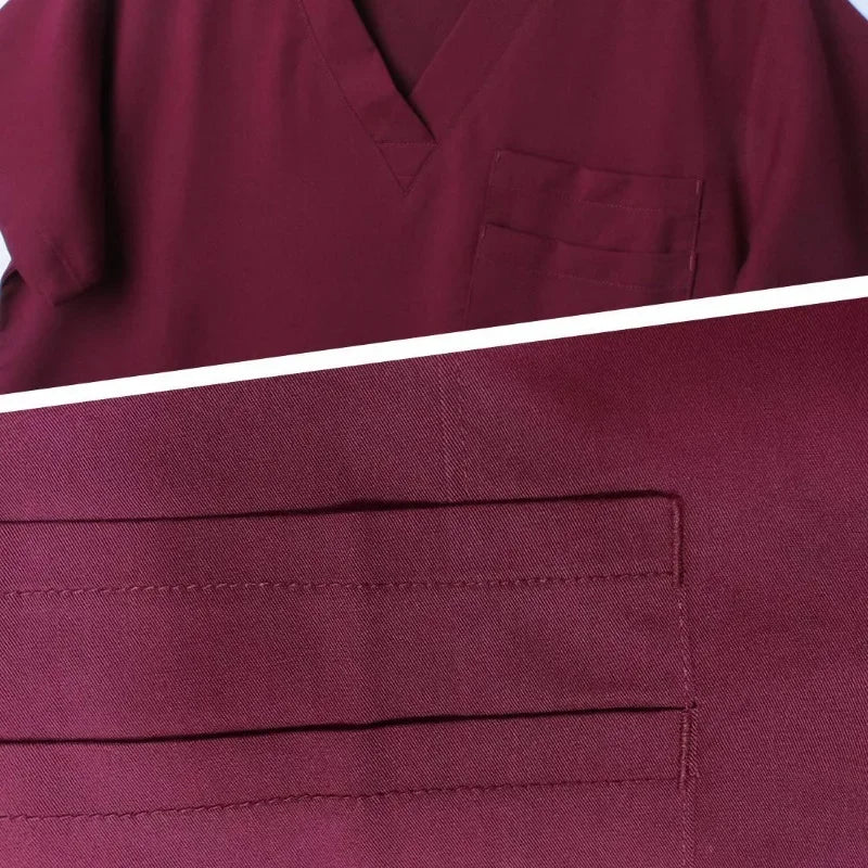 MERTRAW Scrub Uniform Set | Casual Style Medical & Beauty Salon Workwear | Short Sleeve Nurse & Medical Blouses - Premium scrubs from Lizard Vigilante - Just $33.88! Shop now at Lizard Vigilante