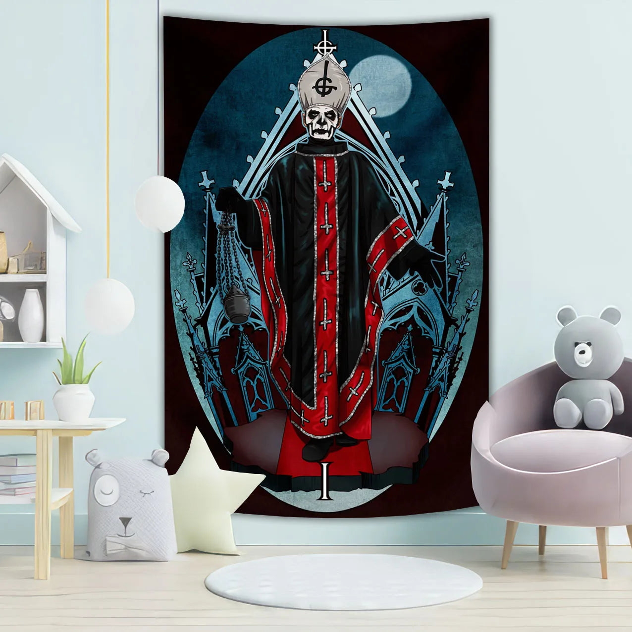 Ghost Tapestry - Underground Metal Pop Singer Rock Banner Flags, 100% Polyester Wall Hanging - Premium tapestry from Lizard Vigilante - Just $11.99! Shop now at Lizard Vigilante